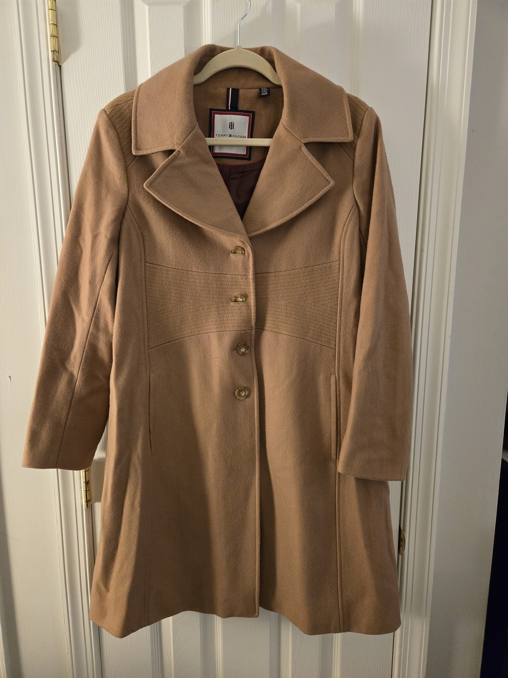 Tommy Hilfiger Women's Camel Wool-Blend Coat